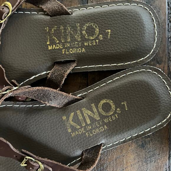 KINO made in Key West Julia Leather Flip Flop Sandals Size 7 - Picture 2 of 9